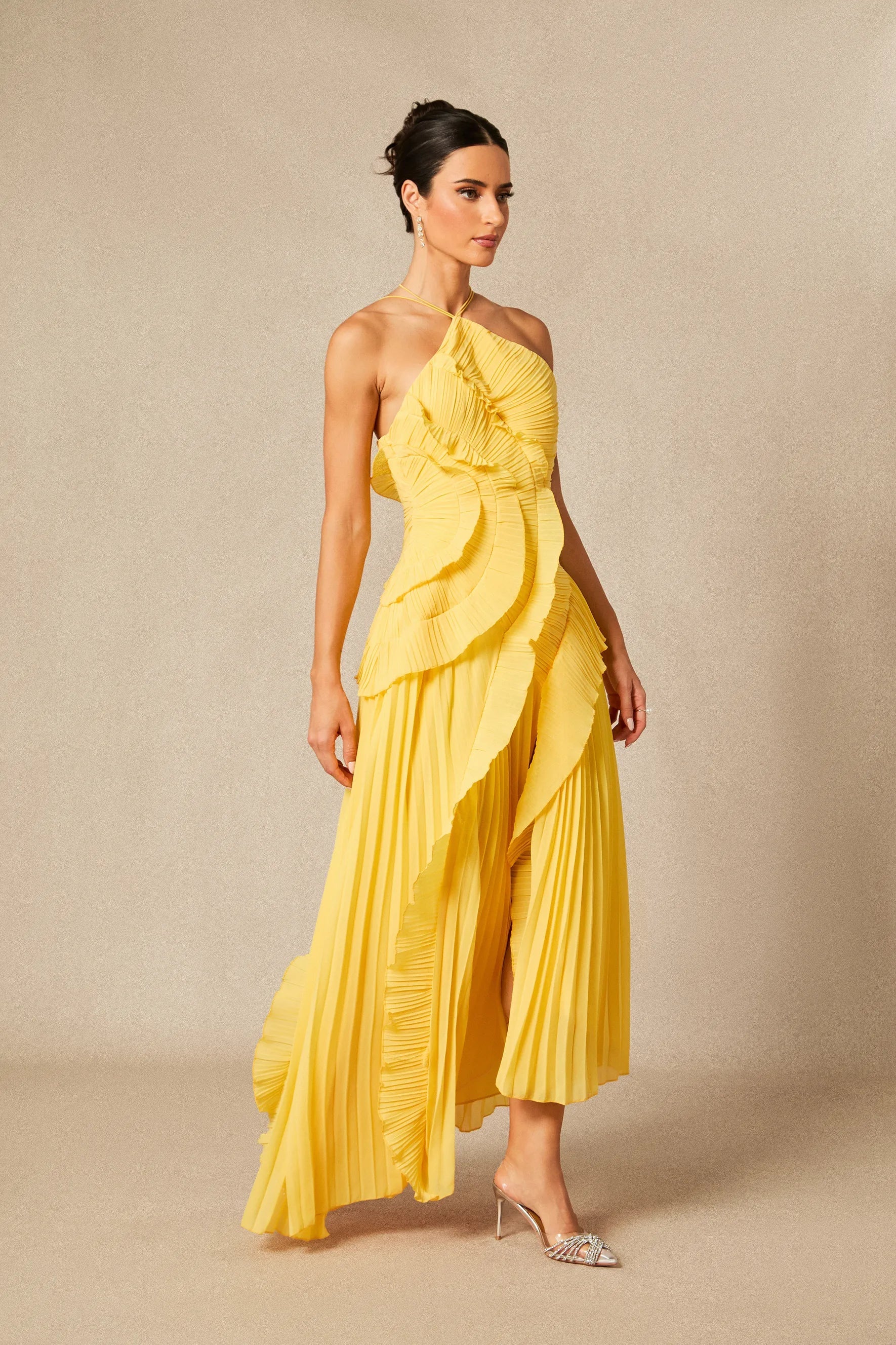 Nina | Pleated Halterneck Dress