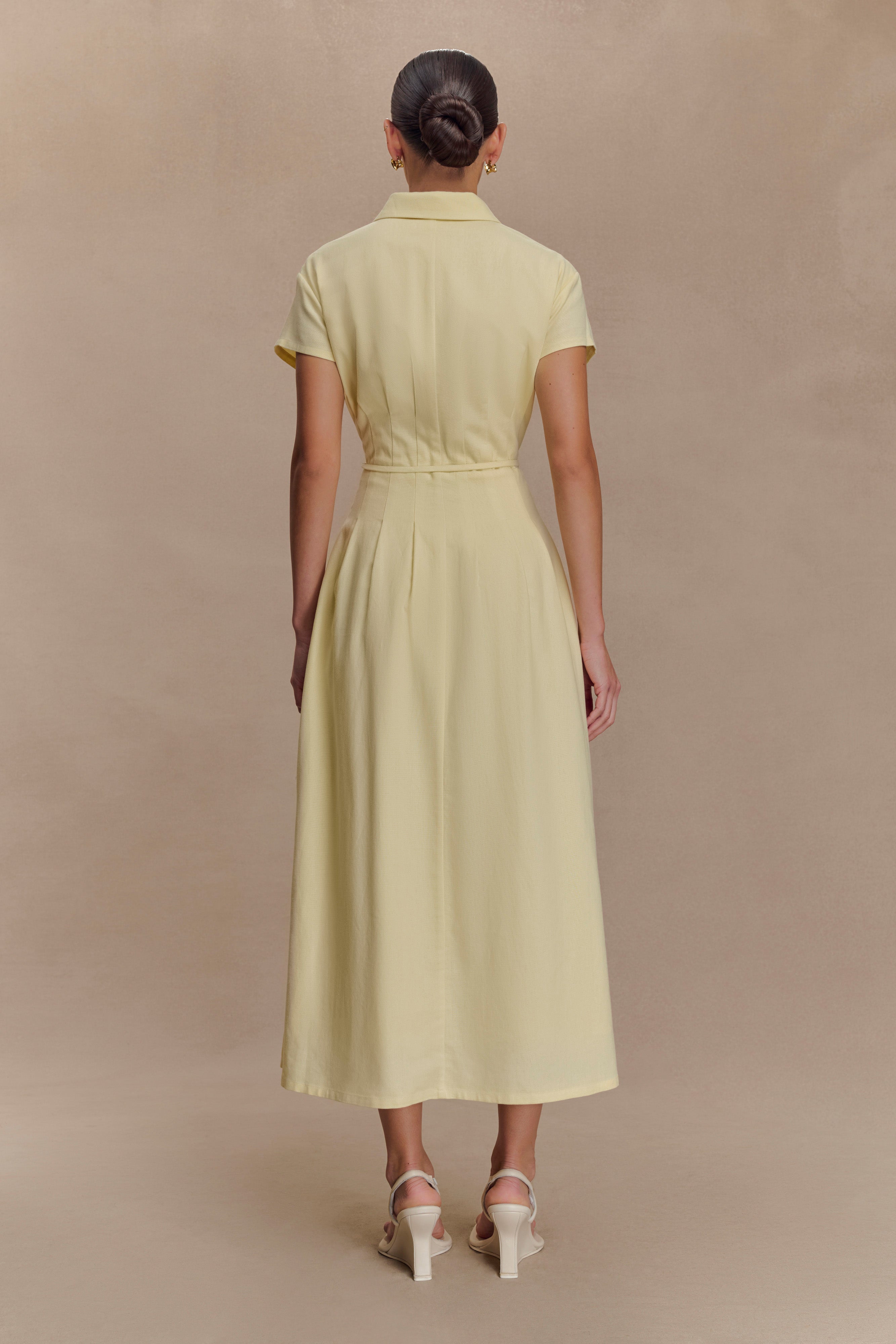 Aysha Buttoned Dress - Lemon