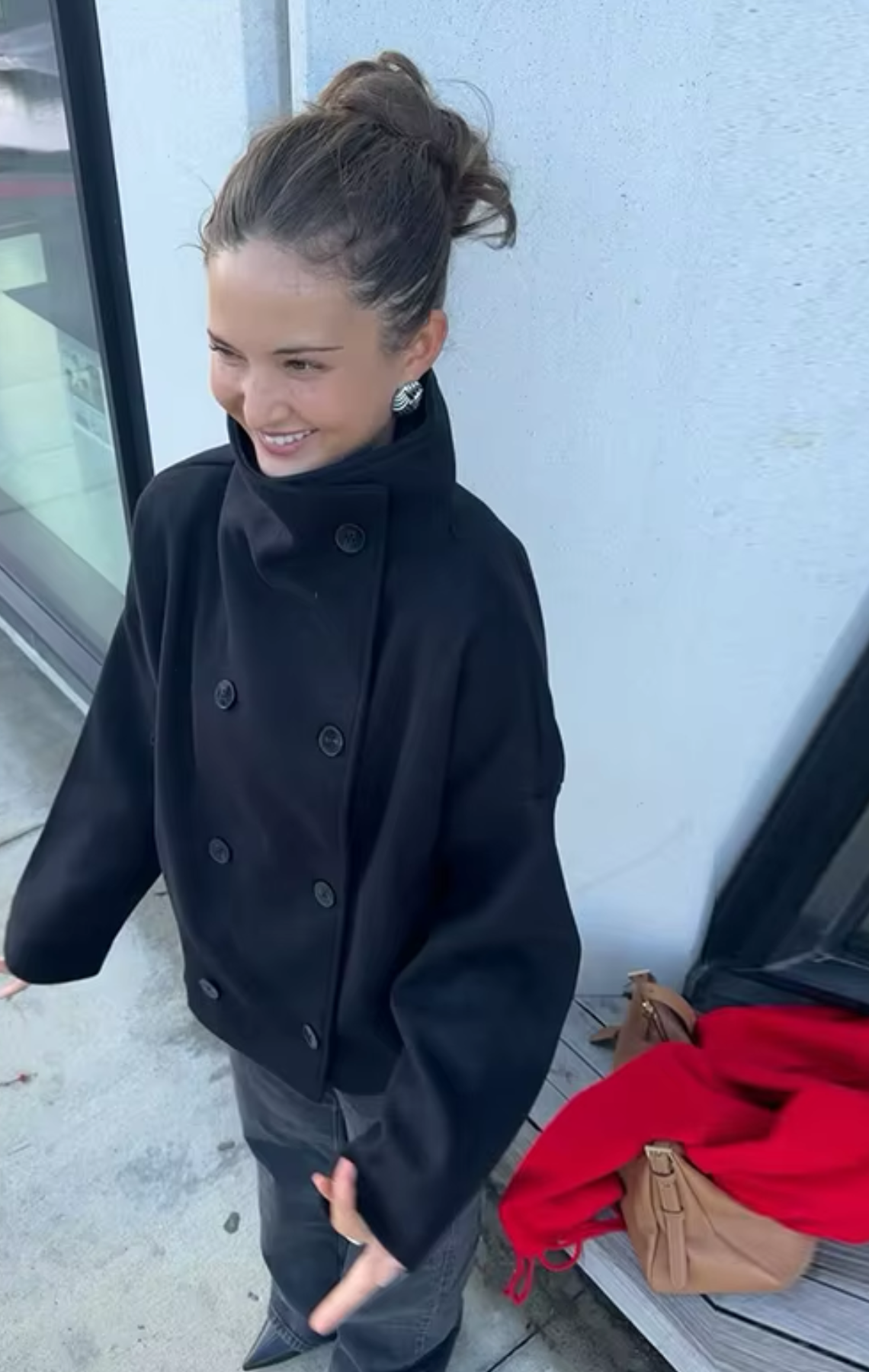 Buttoned-to-Top Trench Coat