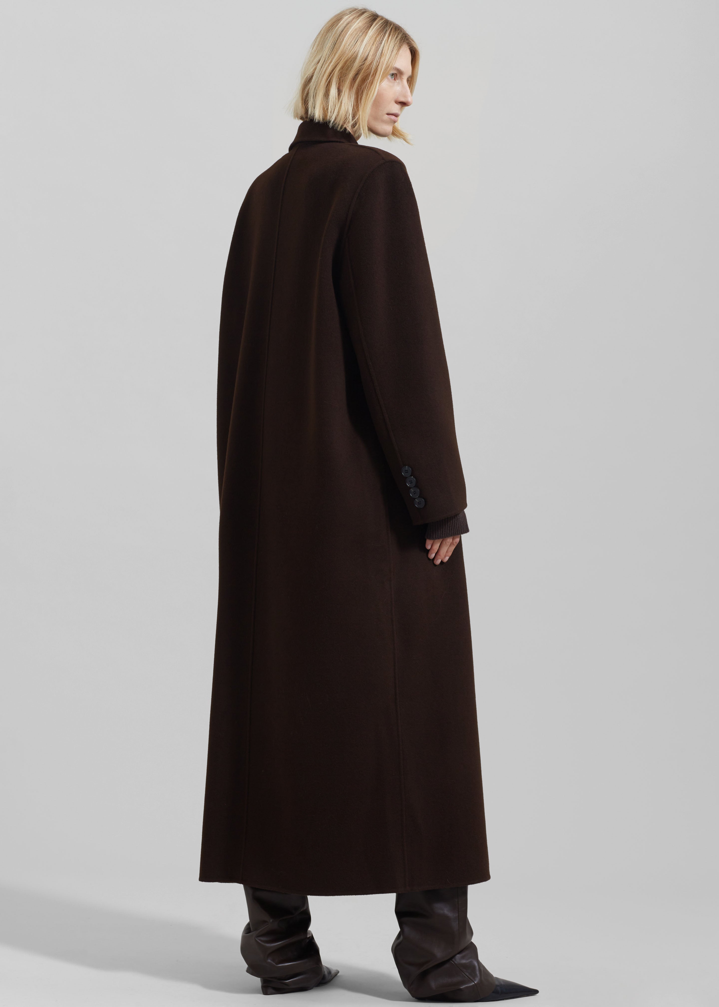 Gaia Double Breasted Coat - Dark Brown