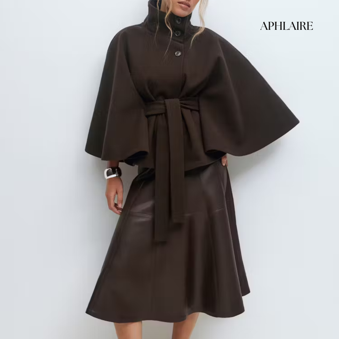 Aphlaire Belted Cape Jacket