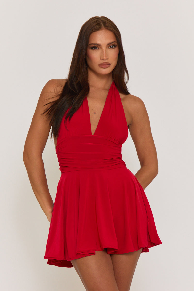 Red Halter Mini Dress