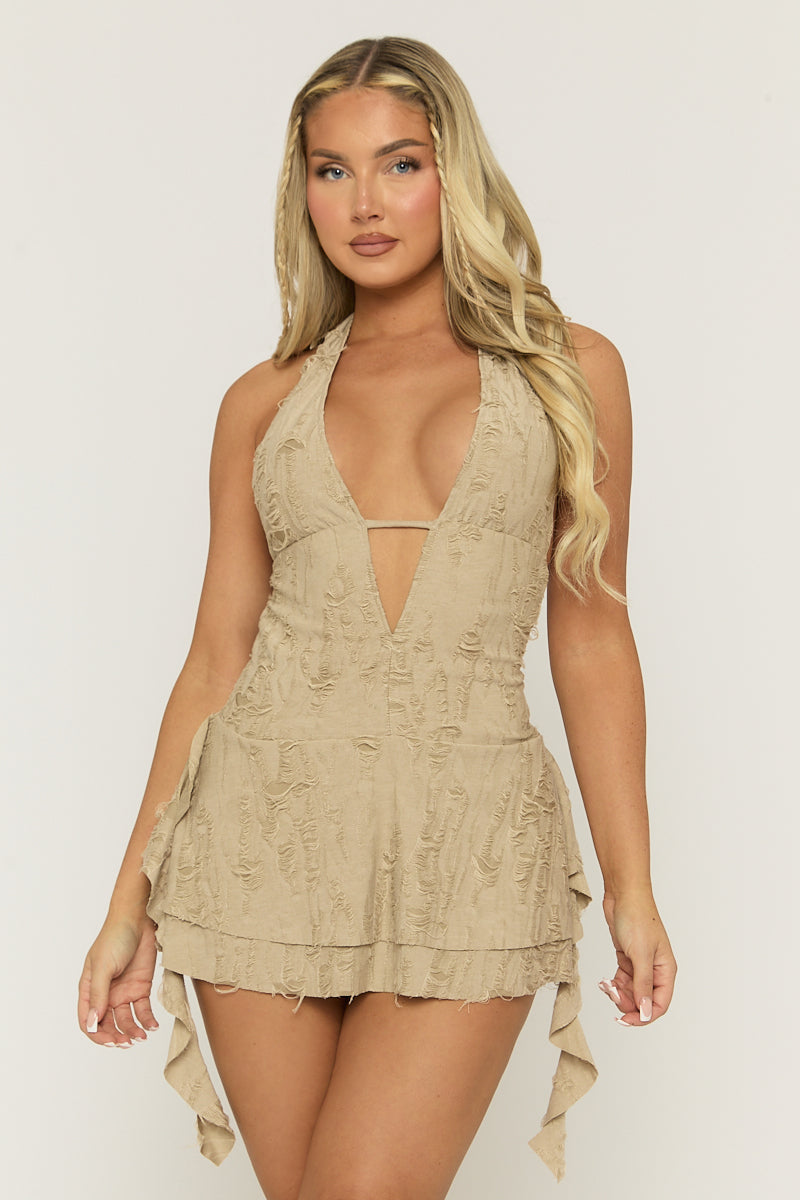 Bold Plunge Mini Dress