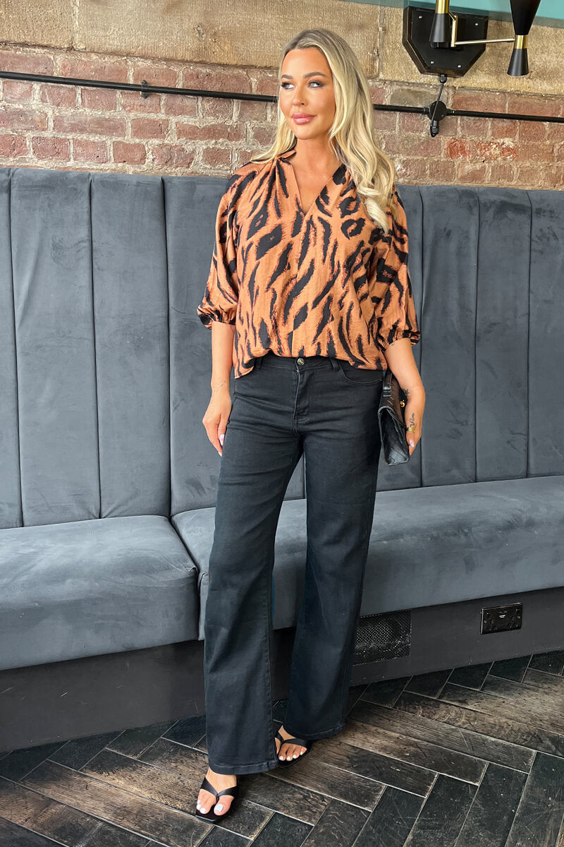 Multi Tiger Print Top