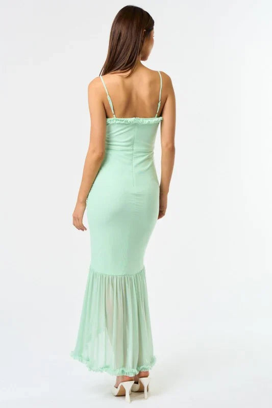 Elara | Ruched Mesh Maxi