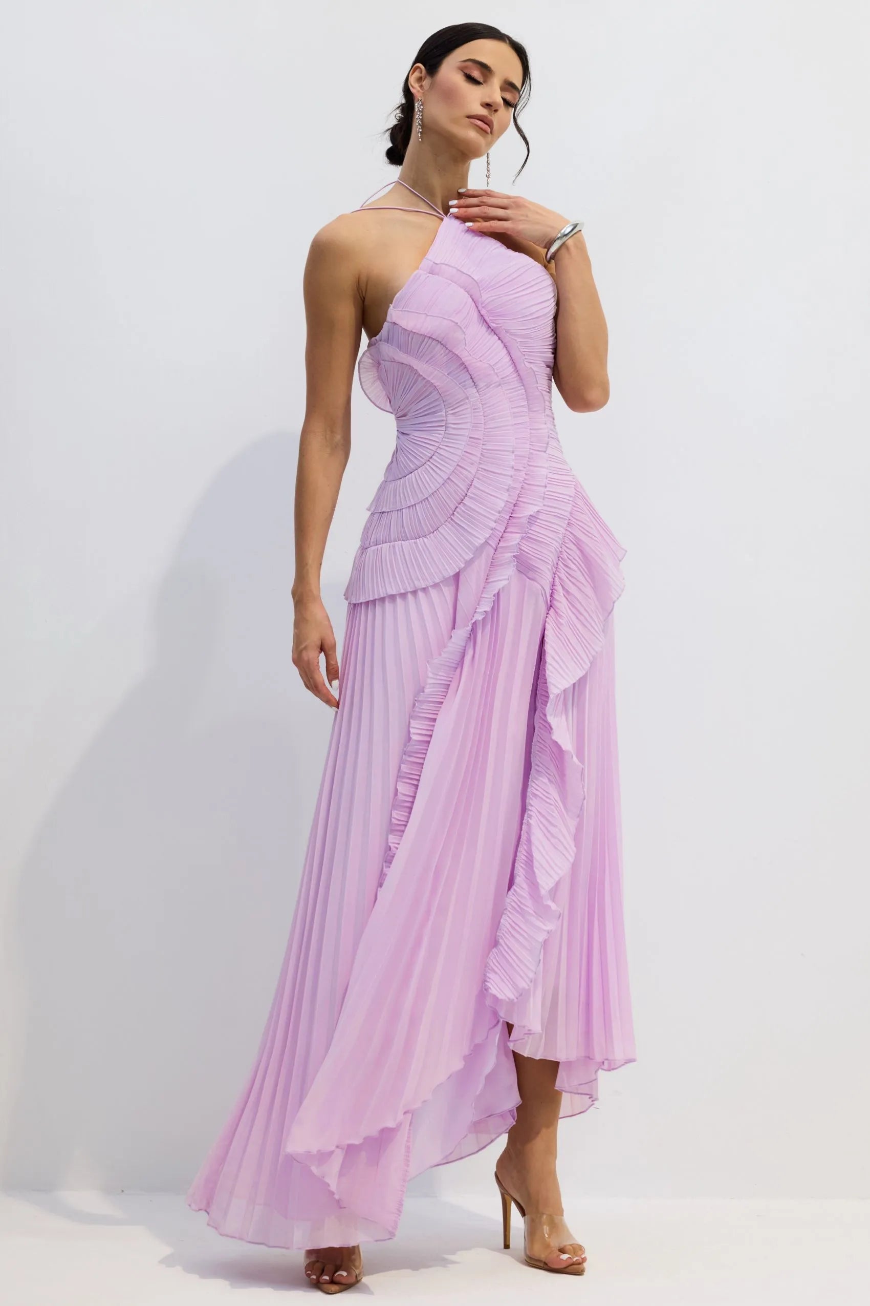 Nina | Pleated Halterneck Dress