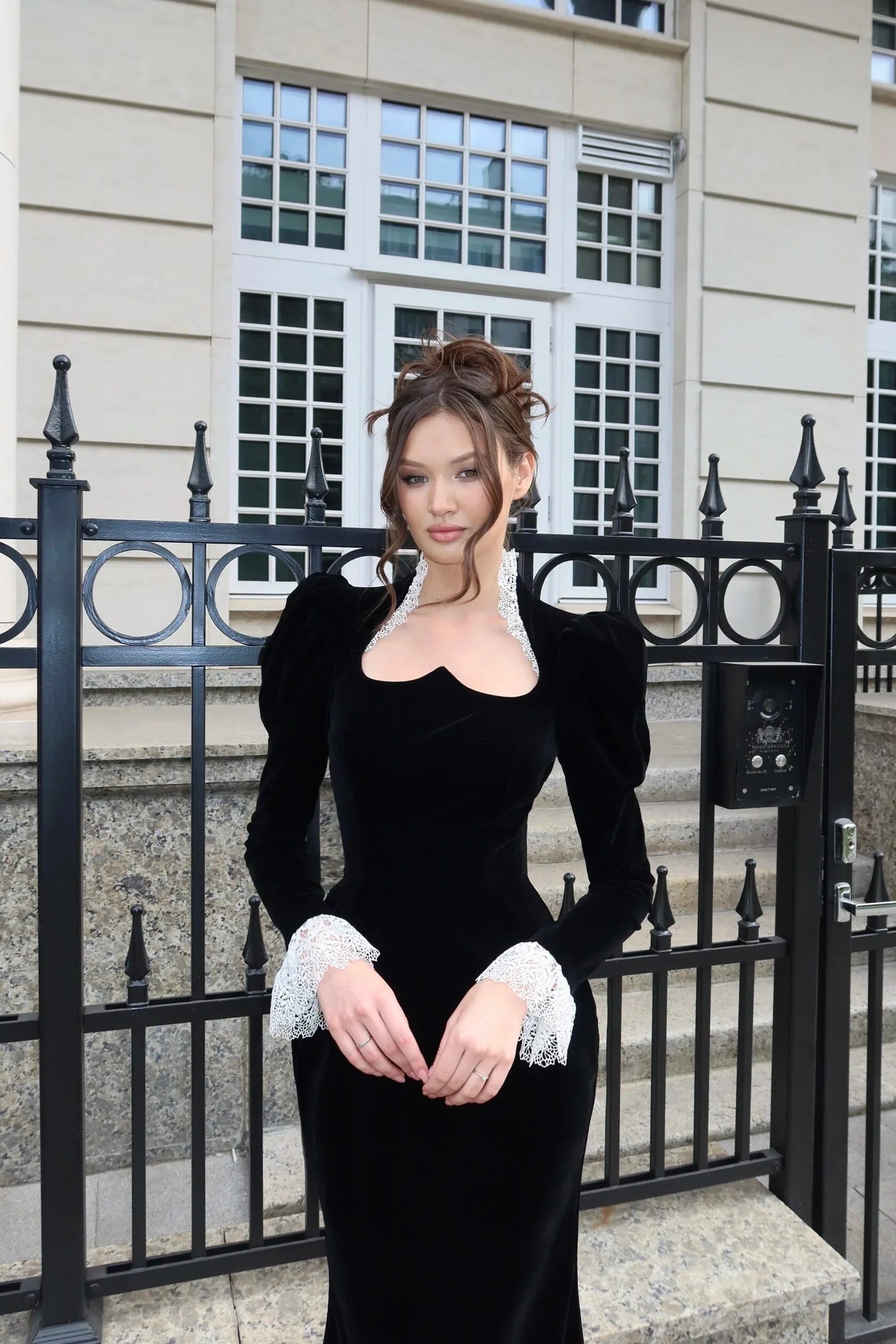 Marielle | Velvet Lace Dress