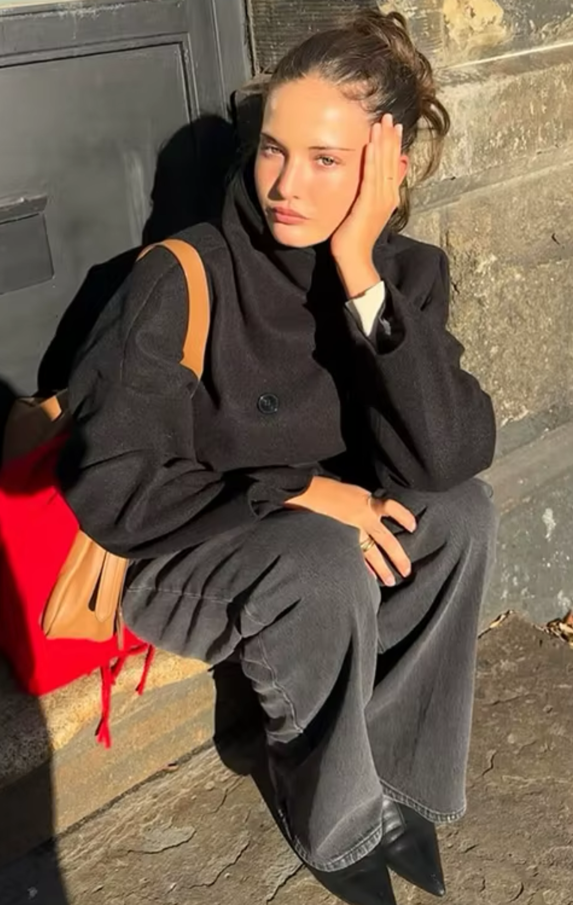 Buttoned-to-Top Trench Coat