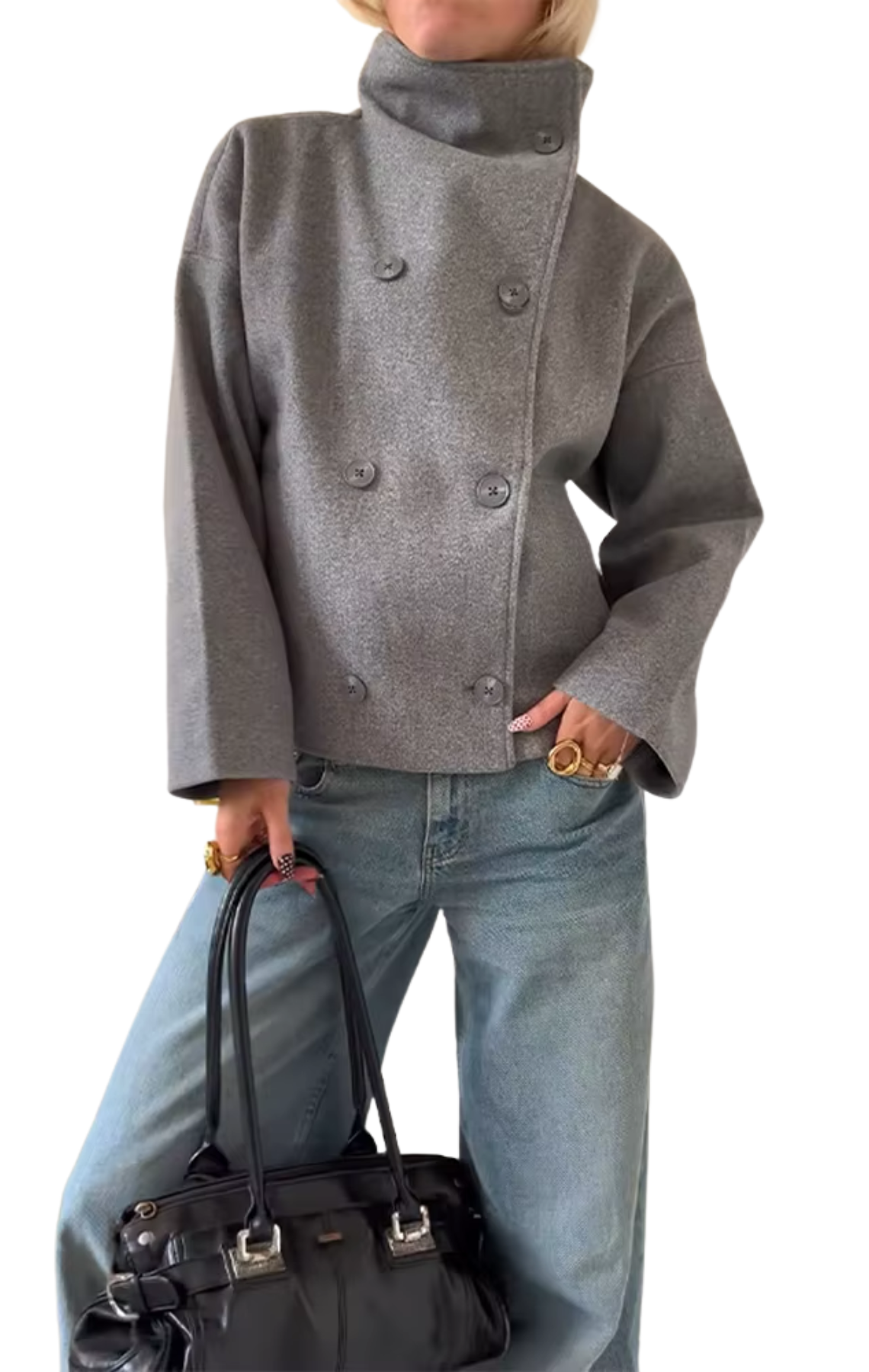 Buttoned-to-Top Trench Coat