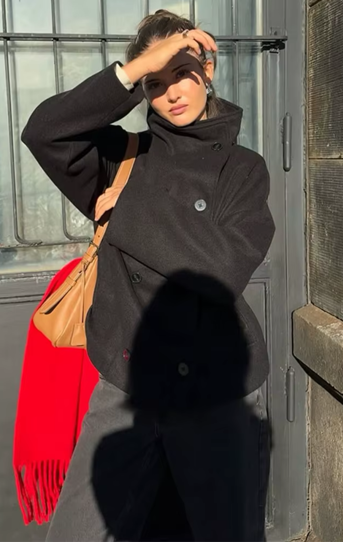 Buttoned-to-Top Trench Coat