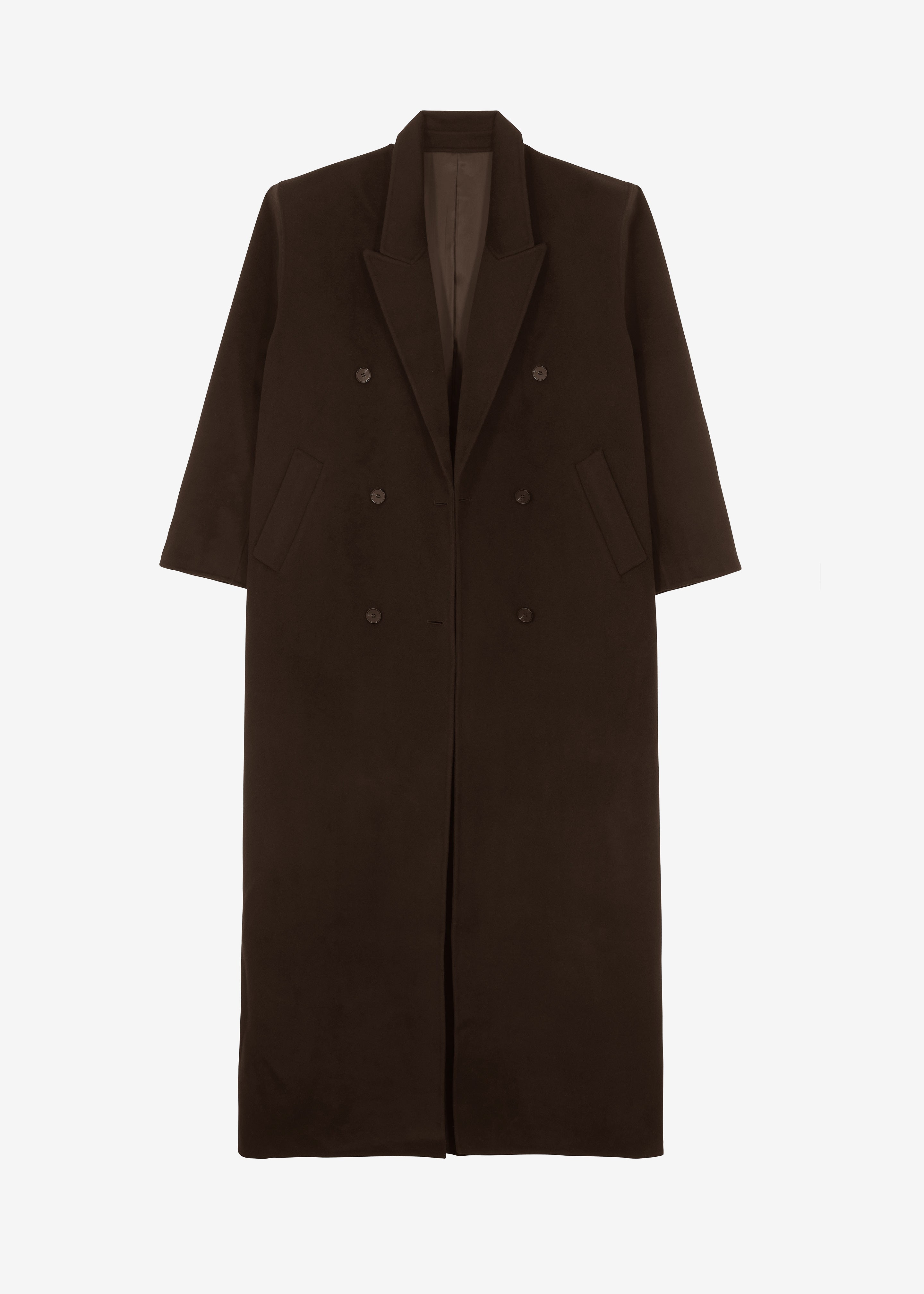 Gaia Double Breasted Coat - Dark Brown