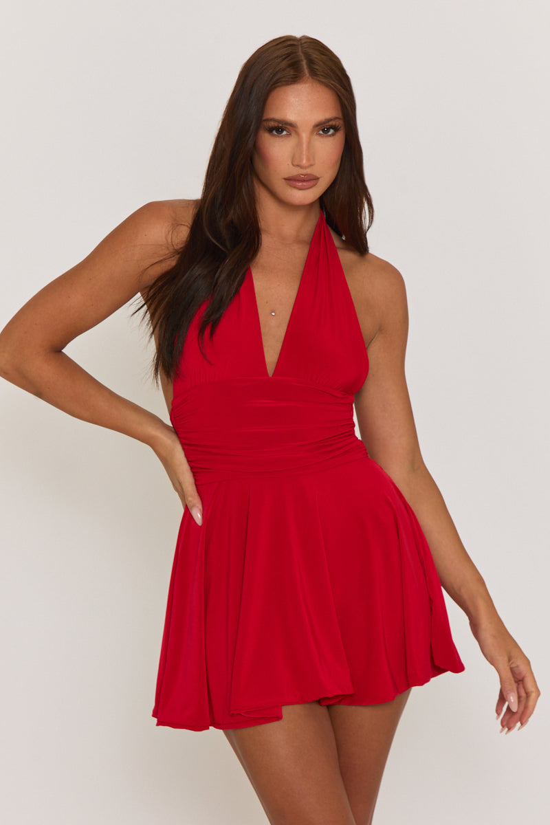 Red Halter Mini Dress