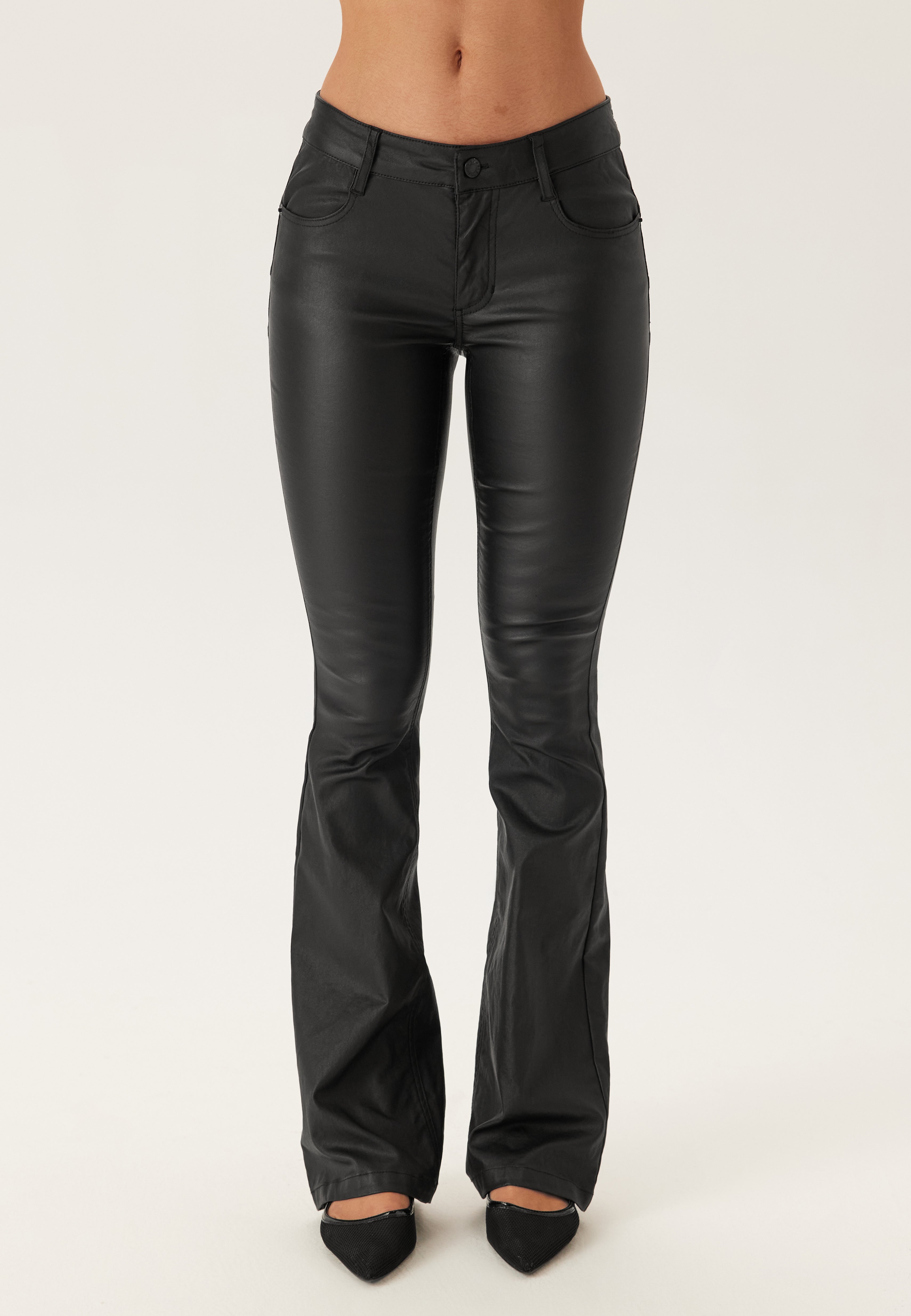 Low Waist Push-up Coated Jeans