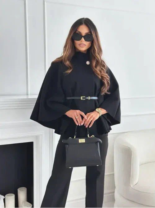 Belted Poncho Cape Coat